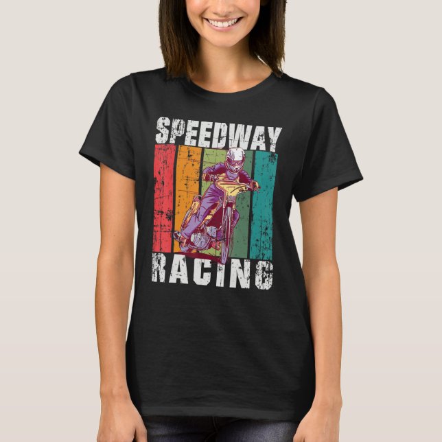 Motorcycle Speedway Racing Flat Track T Shirt (Framsida)