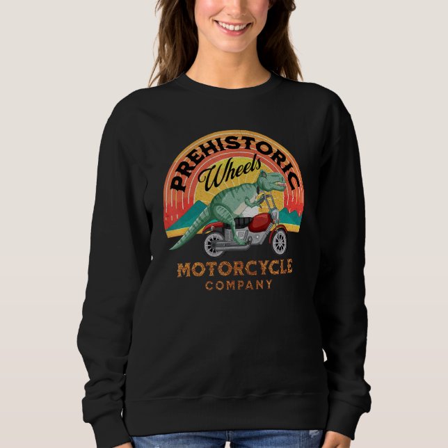 Motorcycle T-Rex Prehistoric Wheels Motorcycle Com T Shirt (Framsida)