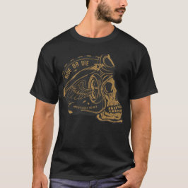 Motorcycle tete de mort crane skull casque motard t shirt