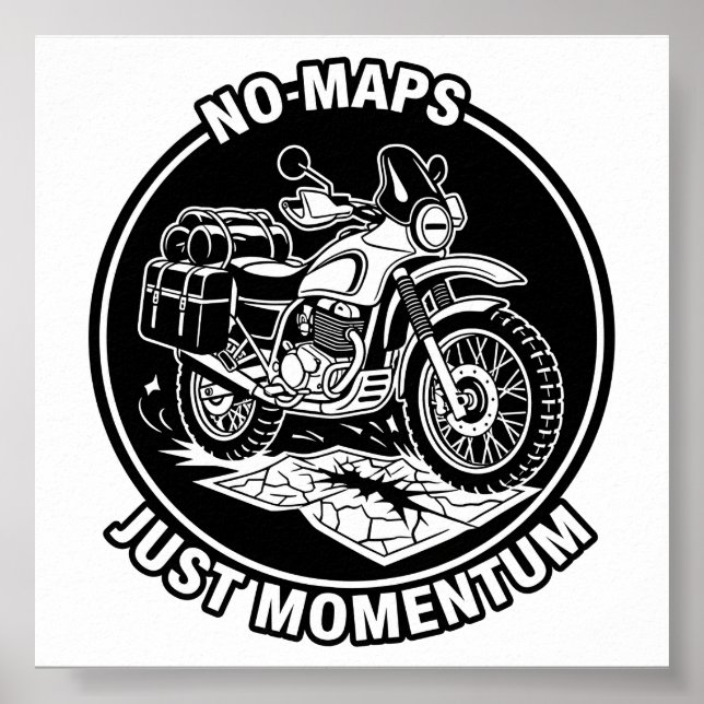 Motorcycle Touring Freedom Mindset Poster (Framsidan)