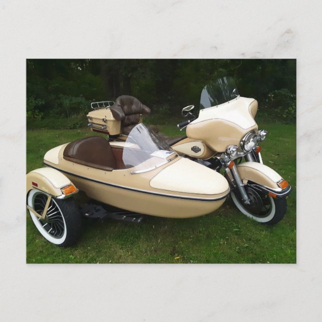 Motorcycle with Sidecar Vykort (Framsida)
