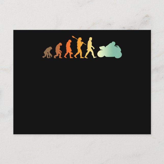 Motorcyclist Biker Evolution Racing Motorbike Vykort (Framsida)