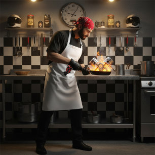 Motorcyclist Riding Red Sportcykel Förkläde