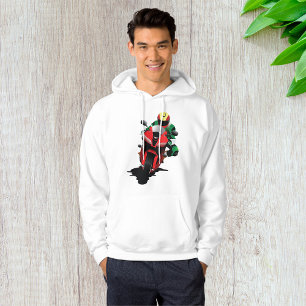 Motorcyclist Riding Red Sportcykel Hoodie