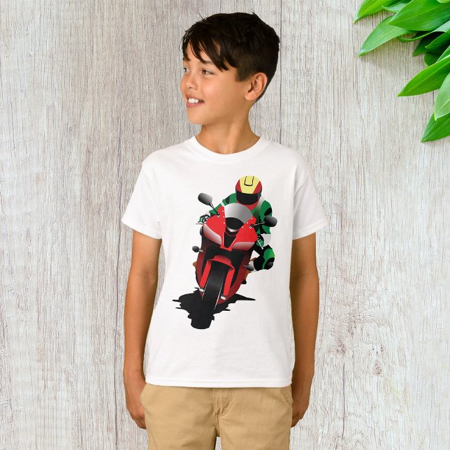 Motorcyclist Riding Red Sportcykel T Shirt (Skapare uppladdad)