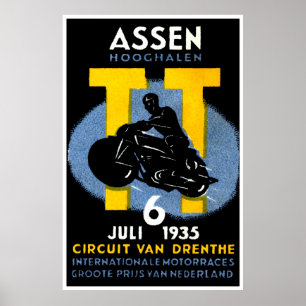 Motorcykel 1935 Internationell Tävling Poster