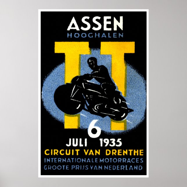 Motorcykel 1935 Internationell Tävling Poster (Framsidan)