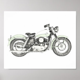 Motorcykel 1957 i sportster poster
