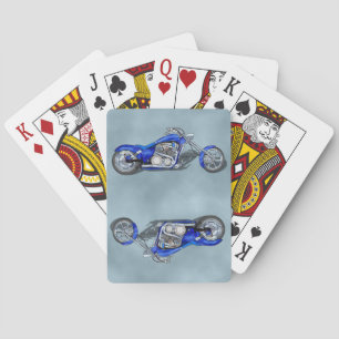 Motorcykel 1 - blå spelkort