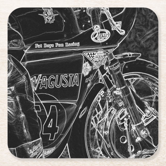 Motorcykel 1, kustområde underlägg papper kvadrat (Framsidan)