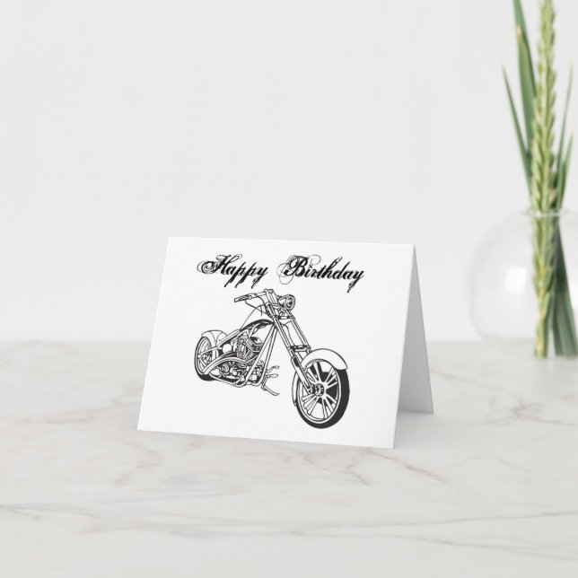 Motorcykel..2, Grattis på födelsedagen Kort (Framsida)