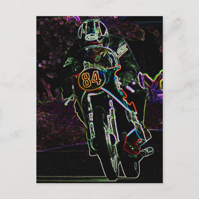 Motorcykel 2 pccna vykort (Framsida)