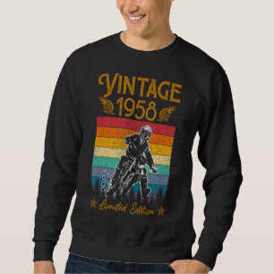 Motorcykel 64:e födelsedag Manar Vintage 1958 Bike Lång Ärmad Tröja