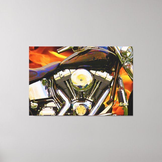 Motorcykel Art 1 Wrapped Canvas (Framsida)