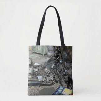 Motorcykel Art Tote Tygkasse
