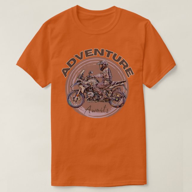 Motorcykel Äventyr Awaits T Shirt (Design framsida)