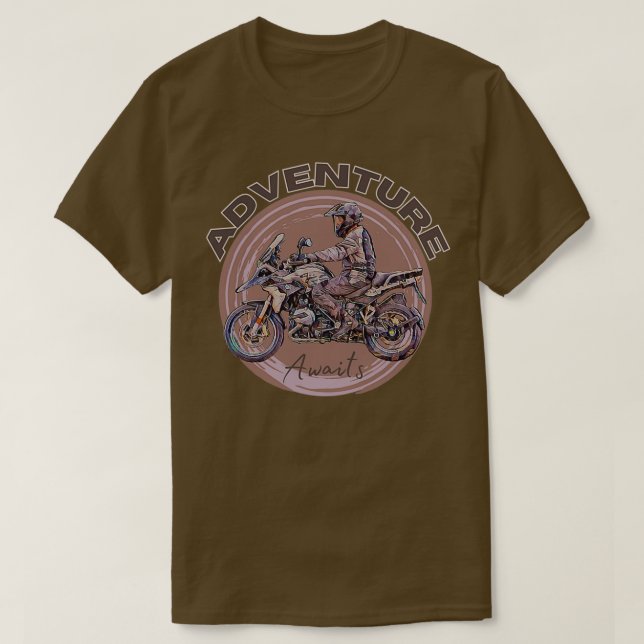 Motorcykel Äventyr Awaits T Shirt (Design framsida)