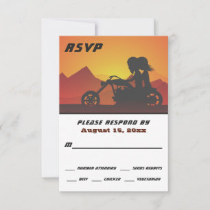 Motorcykel - bergssolnedgång/soluppgång Bröllop OSA Kort