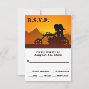 Motorcykel - bergssolnedgång/soluppgång Bröllop OSA Kort