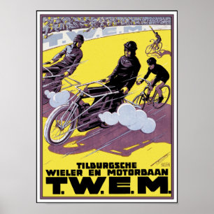 Motorcykel & Bicycle Tävling Poster