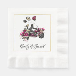 Motorcykel Biker Bröllop Napkins Pappersservett