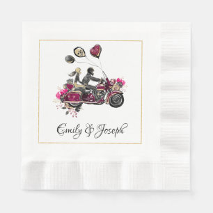 Motorcykel Biker Bröllop Napkins Pappersservett