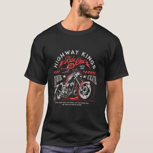 Motorcykel Biker Chopper Design T Shirt (Framsida)