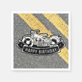 Motorcykel Biker Grattis på födelsedagen Party bet Pappersservett