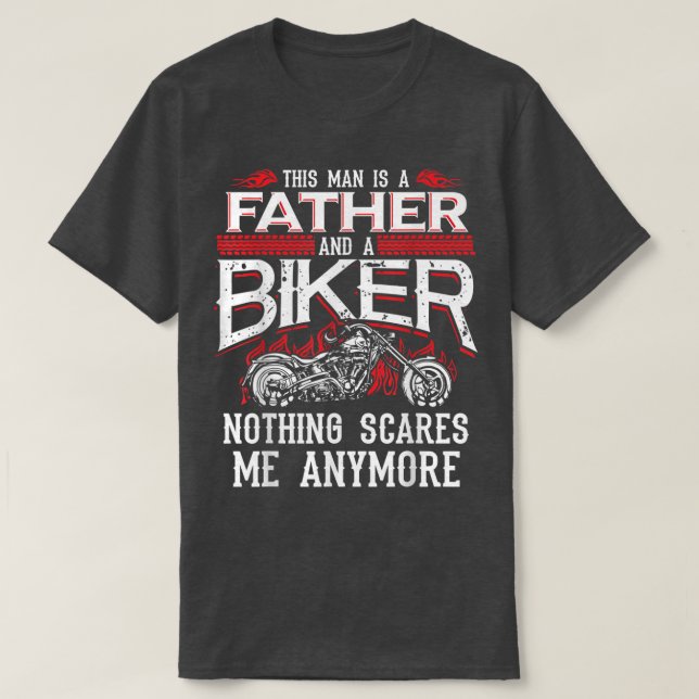 Motorcykel biker i Pappa Skrämmer inte Fu T Shirt (Design framsida)