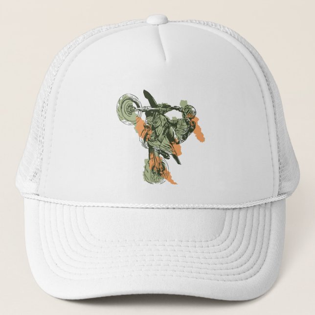 Motorcykel - Biker utanför väg Keps (Framsida)