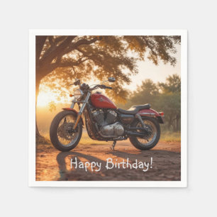 Motorcykel Birthday Pappersservett