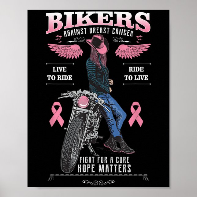 Motorcykel Breast Cancer Warriers and Survivors Su Poster (Framsidan)