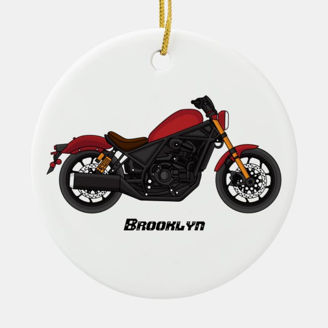 Motorcykel coola julgransprydnad keramik (Framsidan)
