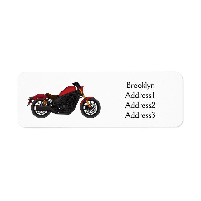 Motorcykel coola returadress etikett (Framsidan)