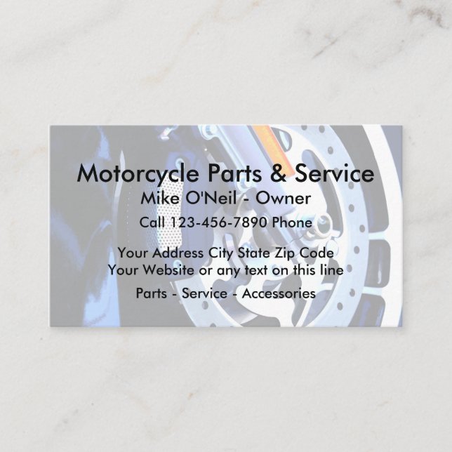 Motorcykel Delar Service Visitkort (Framsida)