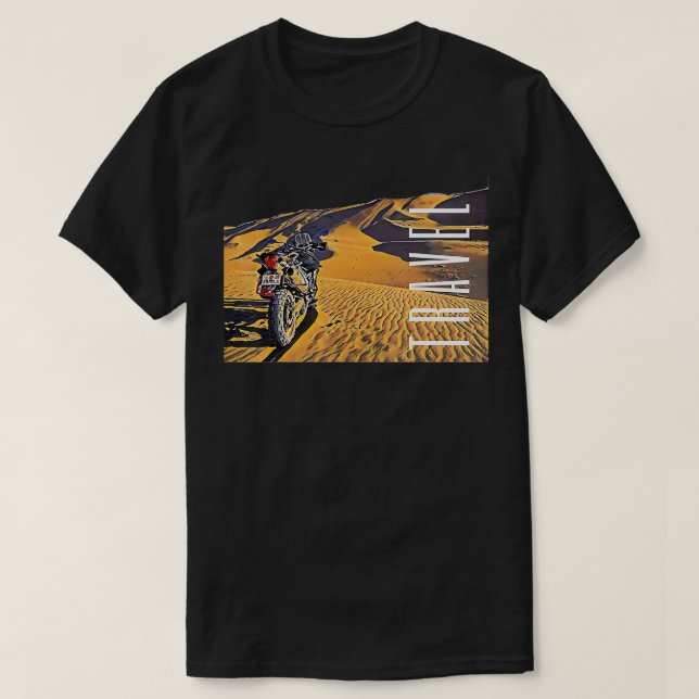 Motorcykel Desert Travel Äventyr Bike T Shirt (Design framsida)