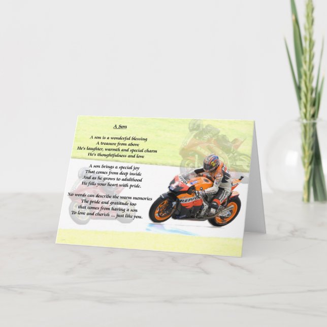 Motorcykel Design - Son dikt Kort (Framsida)