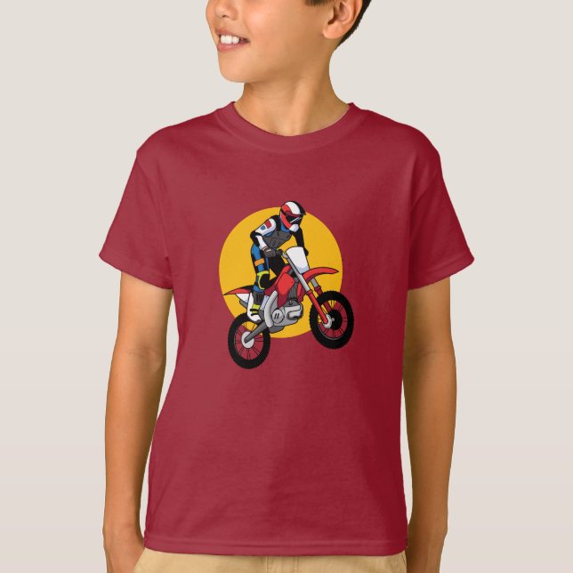 Motorcykel Dirt Bike T Shirt (Framsida)
