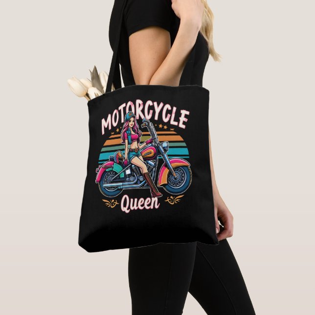 Motorcykel Drottning Nice Biker Girl Gift Motorcyc Tygkasse (Närbild)