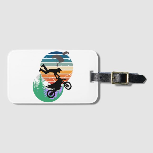 Motorcykel, fallskärm och utomhus bagagebricka (Framsida horisontal)