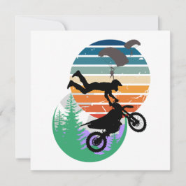 Motorcykel, fallskärm och utomhus julkort