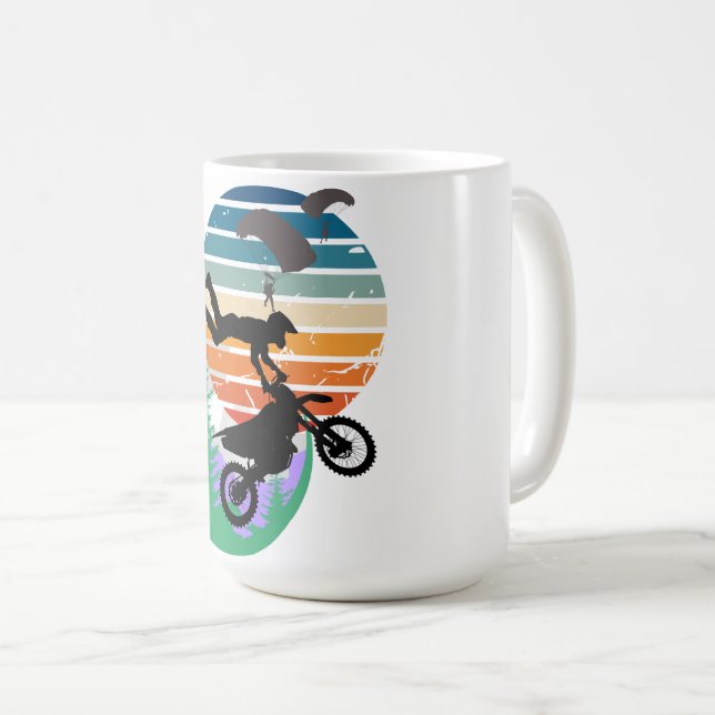 Motorcykel, fallskärm och utomhus kaffemugg (Framsida höger)