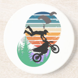 Motorcykel, fallskärm och utomhus underlägg