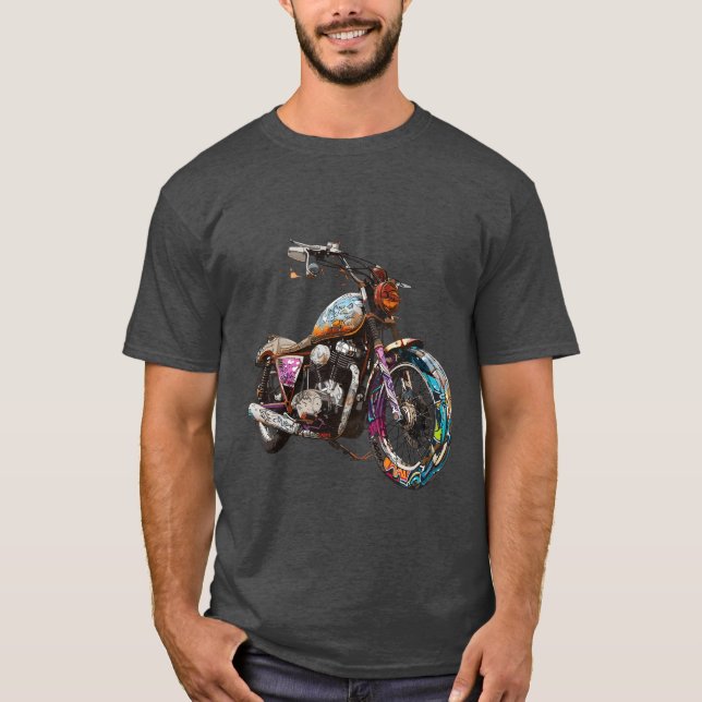 Motorcykel fantastisk biker rider touring t shirt (Framsida)