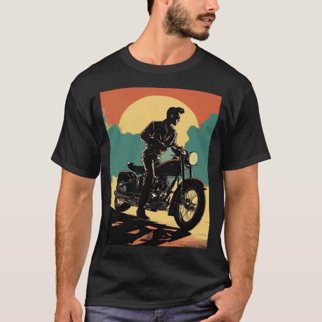 Motorcykel fantastisk biker rider touring t shirt (Framsida)