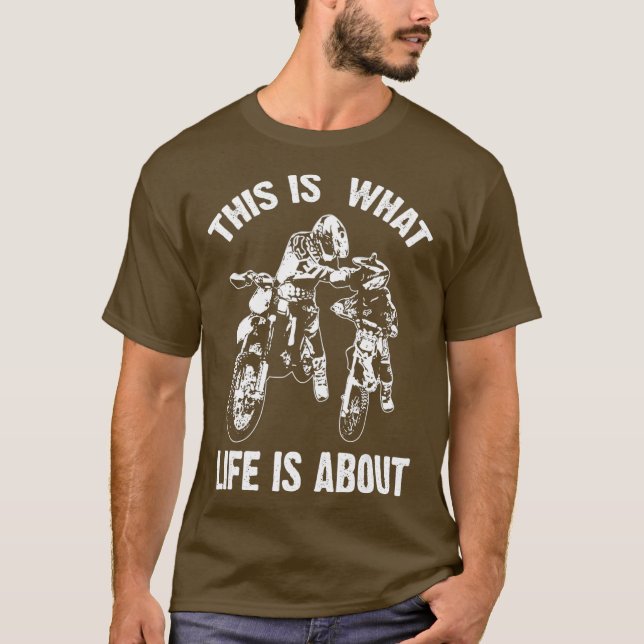 Motorcykel Far och sons motocross biker T Shirt (Framsida)