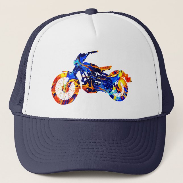MOTORCYKEL FÄRGMÄTTAD MIX NEON FÄRG   KEPS (Framsida)