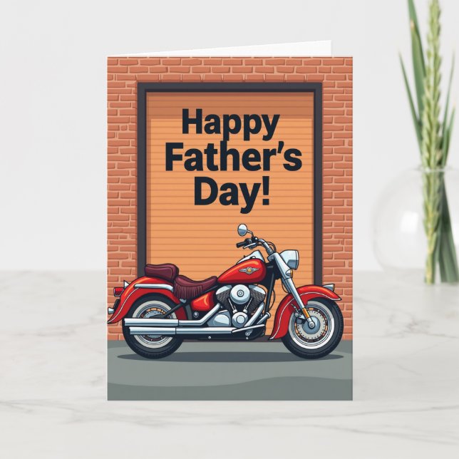 Motorcykel Fars dag Konstkort Kort (Framsida)