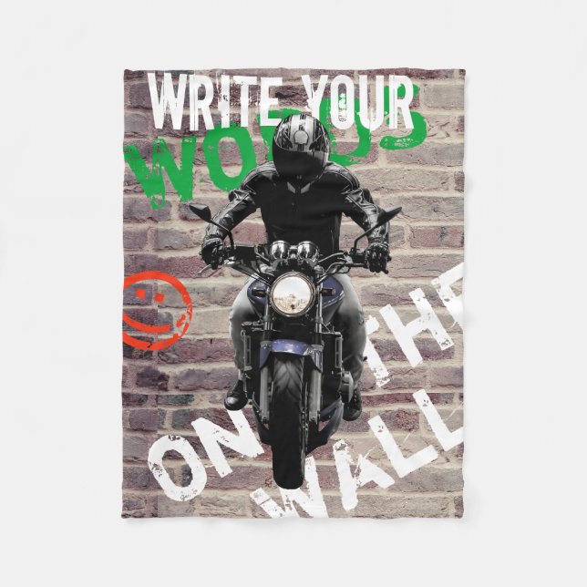 Motorcykel filt tegelvägg anpassad graffiti (Framsidan)