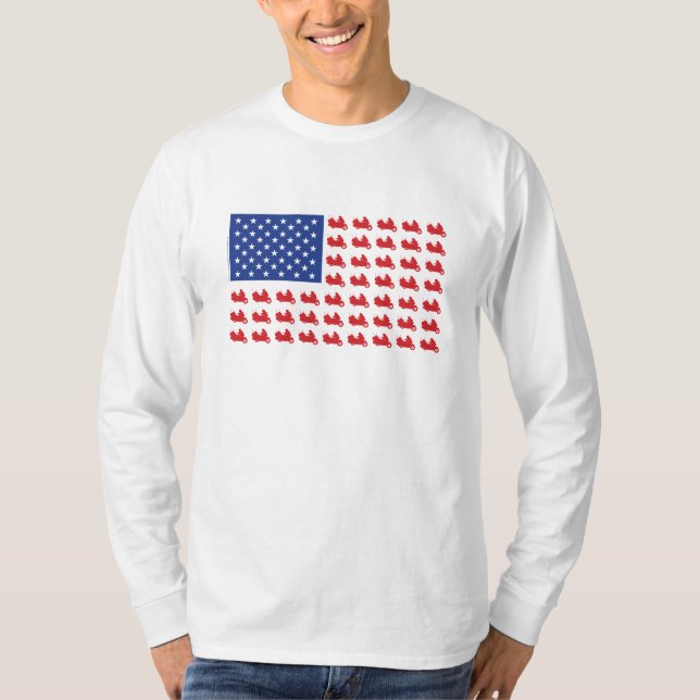 Motorcykel-Flagga-WING Tee (Framsida)